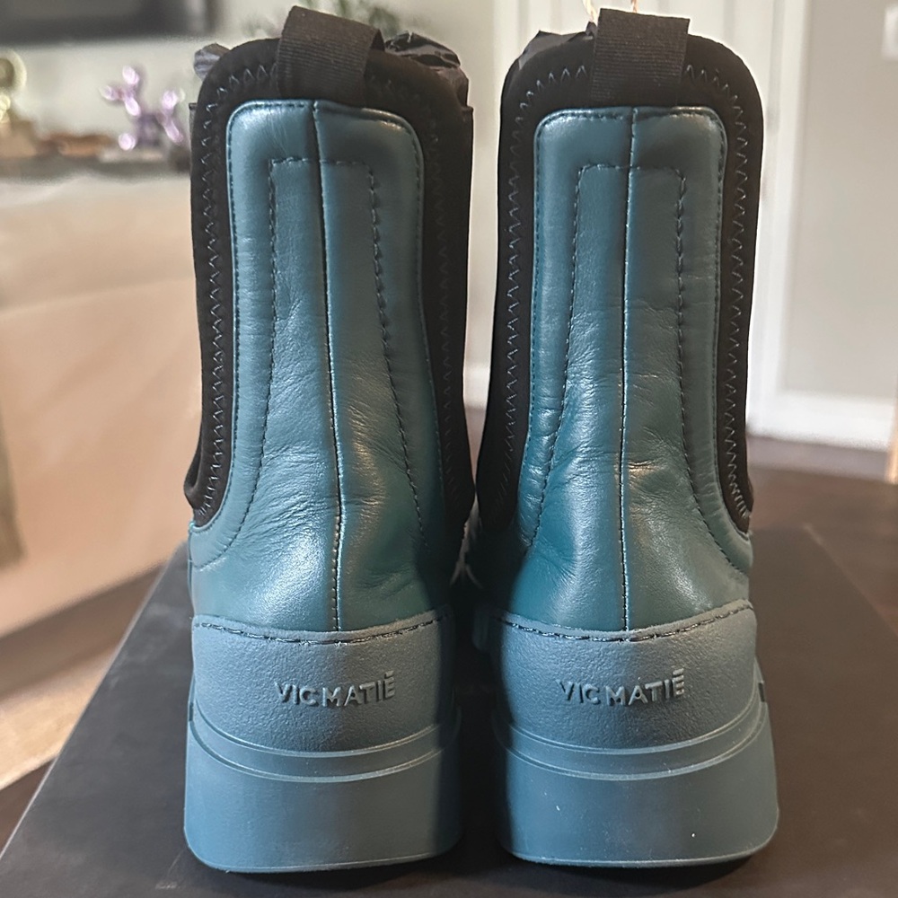 Vic Matie Teal Combat & Moto Boots - Picture 3 of 5